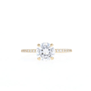 1.05CT Round Pave Moissanite Diamond Engagement Ring For Women