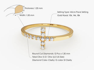 0.12CT Round Cut Cross Moissanite Diamond Wedding For Women