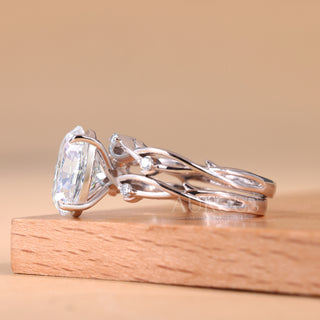 odern bridal ring set, elegant bridal ring set, dainty bridal ring set, classic bridal ring set, two piece bridal ring set