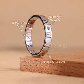 14K Solid Gold Plain Roman Style Wedding Band For Her