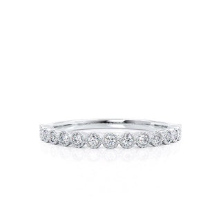 round-shaped-moissanite-milgrain-style-wedding-band-1