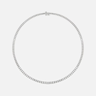 Lindsay Lohan Inspired 24CTW Emerald Diamond Moissanite Tennis Necklace