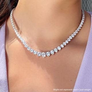 Joan Smalls Inspired 39ctw Round Cut Diamond Moissanite Tennis Necklace