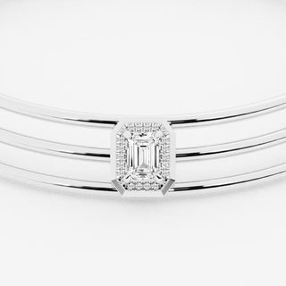 Jenna Ortega Inspired 2.50CT Emerald Cut Unique Halo Set Moissanite Necklace