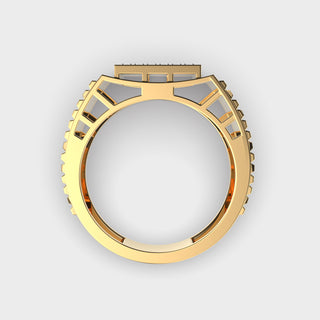 Round Cut Cluster Diamond Men's Engagement Ring