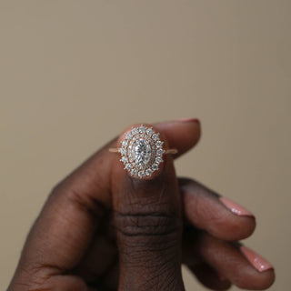 Cathedral Set Oval Double Halo Moissanite Diamond1