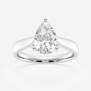 Pear Cut Moissanite Solitaire Diamond Engagement Ring For Women