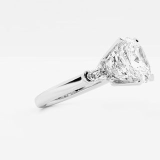 AnnaSophia Robb Inspired 5.0CT Cushion Cut Three Stone Engagement Ring
