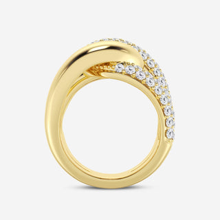 Demi Lovato Inspired Round Cut Cluster Diamond Linked Wedding Band