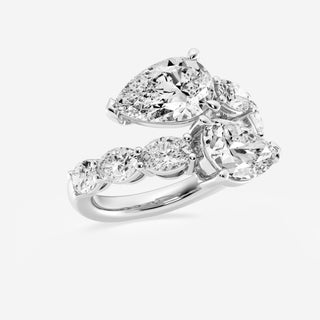 Carrie Underwood Inspired Pear Cut Unique Bypass Shank Engagement Ring