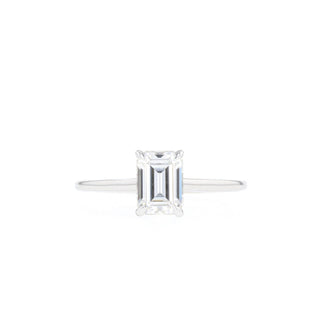 Emerald Cut Moissanite Solitaire Diamond Engagement Ring