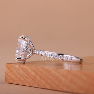 2.0CT Oval Cut Pave Setting Moissanite Engagement Ring For Her