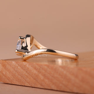 1.0CT East-West Marquise Cut Unique Solitaire Diamond Engagement Ring