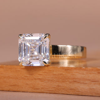 2.0CT Asscher Cut Diamond Solitaire Moissanite Engagement Ring