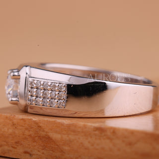 0.75CT Round Cut Cluster Diamond Men's Wedding Ring For Him