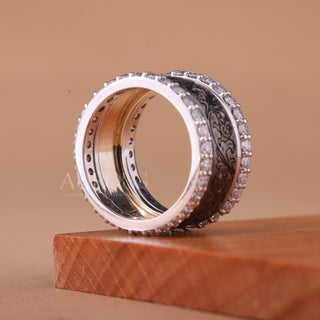 Round Cut Diamond Vintage Inspired Art Deco Wedding Ring