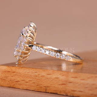 1.0CT Marquise Cut Cluster Diamond Moissanite Engagement Ring