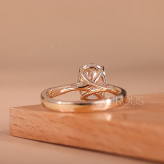 1.0CT Oval Cut Solitaire Moissanite Engagement Ring