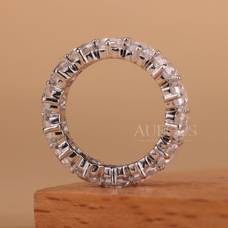 Asscher Cut Diamond Full Eternity Moissanite Wedding Band