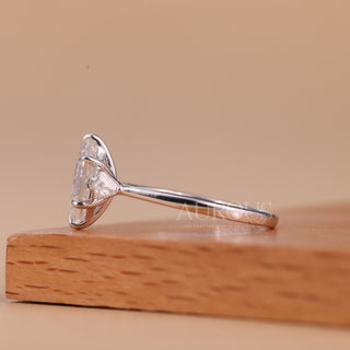 1.0CT Elongated Hexagon Cut Three Stone Moissanite Engagement Ring