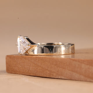1.0CT Triangle Cut Diamond Two Stone Moissanite Wedding Ring