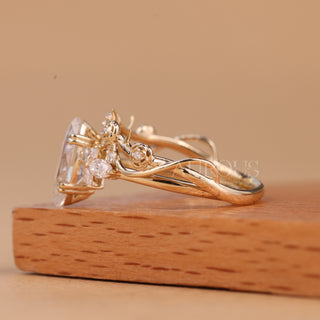 1.50CT Marquise Cut Cluster Diamond Moissanite Bridal Ring Set