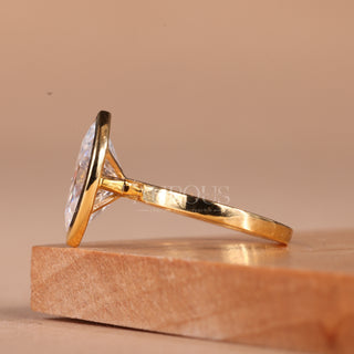 2.0CT Marquise Cut Bezel Setting Moissanite Engagement Ring