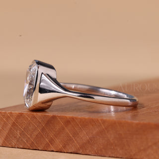 1.50CT Elongated Cushion Cut Bezel Setting Engagement Ring