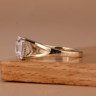 1.50CT Asscher Cut Split Shak Solitaire Moissanite Engagement Ring