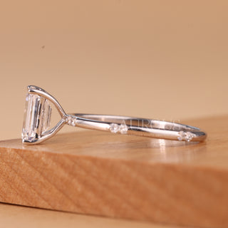 1.0CT Emerald Cut Solitaire Moissanite Engagement Ring