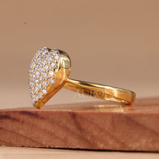 1.05CTW Round Cut Cluster Diamond Heart Shape Engagement Ring