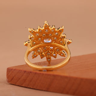 0.50CT Round Cut Diamond Cluster Setting Unique Wedding Ring
