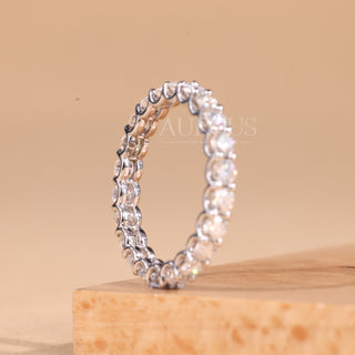 Round Cut Diamond Full Eternity Moissanite Wedding Band