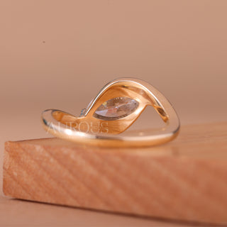 1.0CT East-West Marquise Cut Unique Solitaire Diamond Engagement Ring