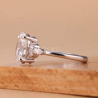 1.50CT Oval Cut Cluster Diamond Moissanite Engagement Ring
