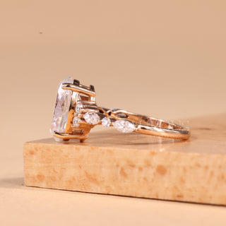 2.00CT Oval Cut Cluster Diamond Moissanite Engagement Ring