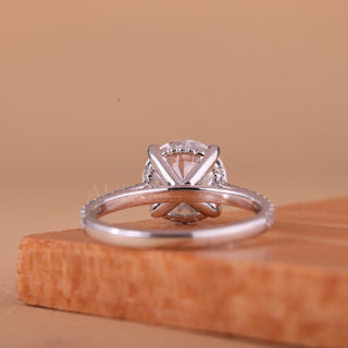 2.0CT Round Brilliant Cut Pave Setting Moissanite Engagement Ring