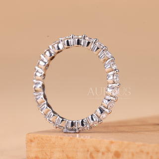 Round Cut Diamond Full Eternity Moissanite Wedding Band
