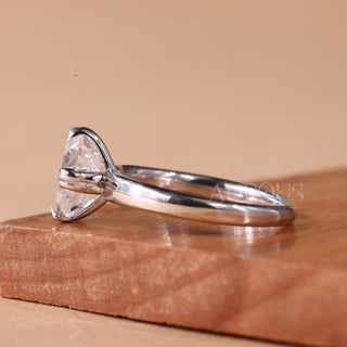 1.0CT Asscher Cut Double Claw Prong Set Moissanite Engagement Ring