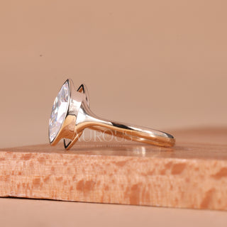 1.50CT Marquise Cut Bezel Setting Solitaire Engagement Ring