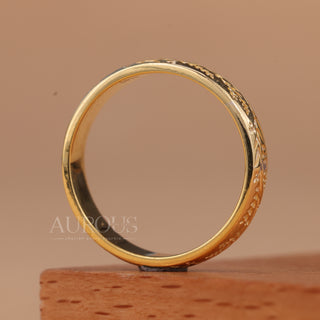 Art Deco Nature Inspired Unique Wedding Band