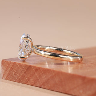 1.5CT Oval Cut Hidden Halo Moissanite Engagement Ring