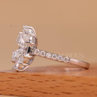Flower Design Moissanite Engagement Ring For Her