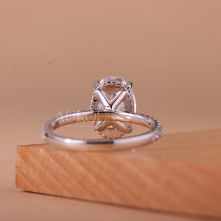 2.0CT Oval Cut Pave Setting Moissanite Engagement Ring For Her