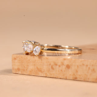 Pear & Oval Cut Cluster Diamond Moissanite Wedding Band