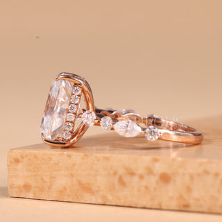2.0CT Radiant Cut Alternative Pave Setting Moissanite Engagement Ring
