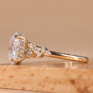 1.50CT Oval Cut Cluster Diamond Moissanite Engagement Ring