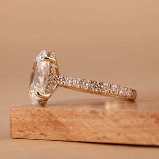 2.0CT Oval Cut Pave Setting Moissanite Engagement Ring For Her