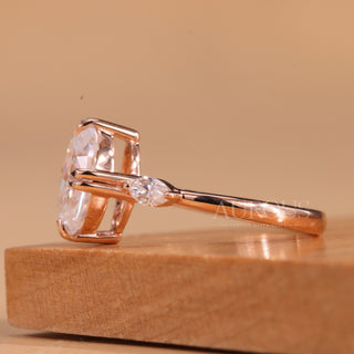 2.50CT Oval Cut Diamond Three Stone Moissanite Engagement Ring