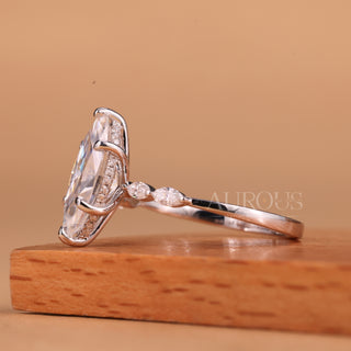 2.0CT Marquise Cut Hidden Halo Pave Setting Moissanite Engagement Ring